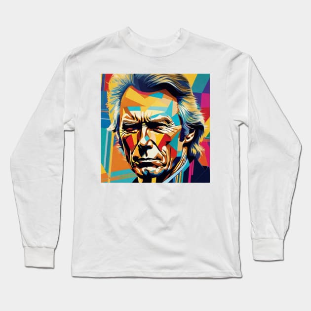 Clint Eastwood Long Sleeve T-Shirt by BryanWhipple